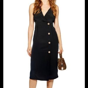 Topshop brass button midi dress